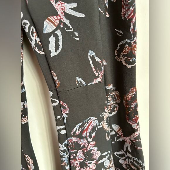 Free People Born To Be Wild Black Combo Stretch Ponte Bell Bottom - Picture 9 of 13